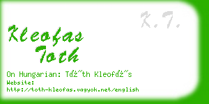 kleofas toth business card